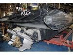 The business end of one of the fast response RIB’s. Note the contra-rotating propellers on the outdrives.